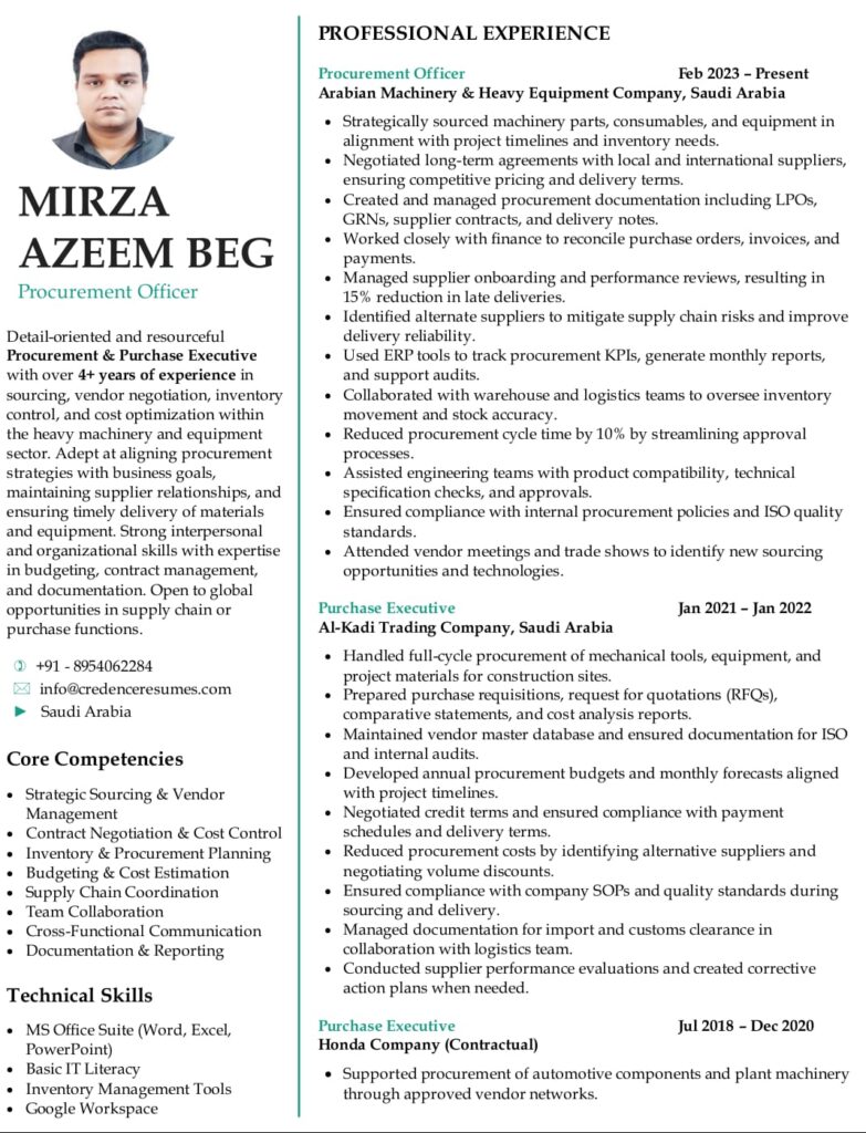 International Resume